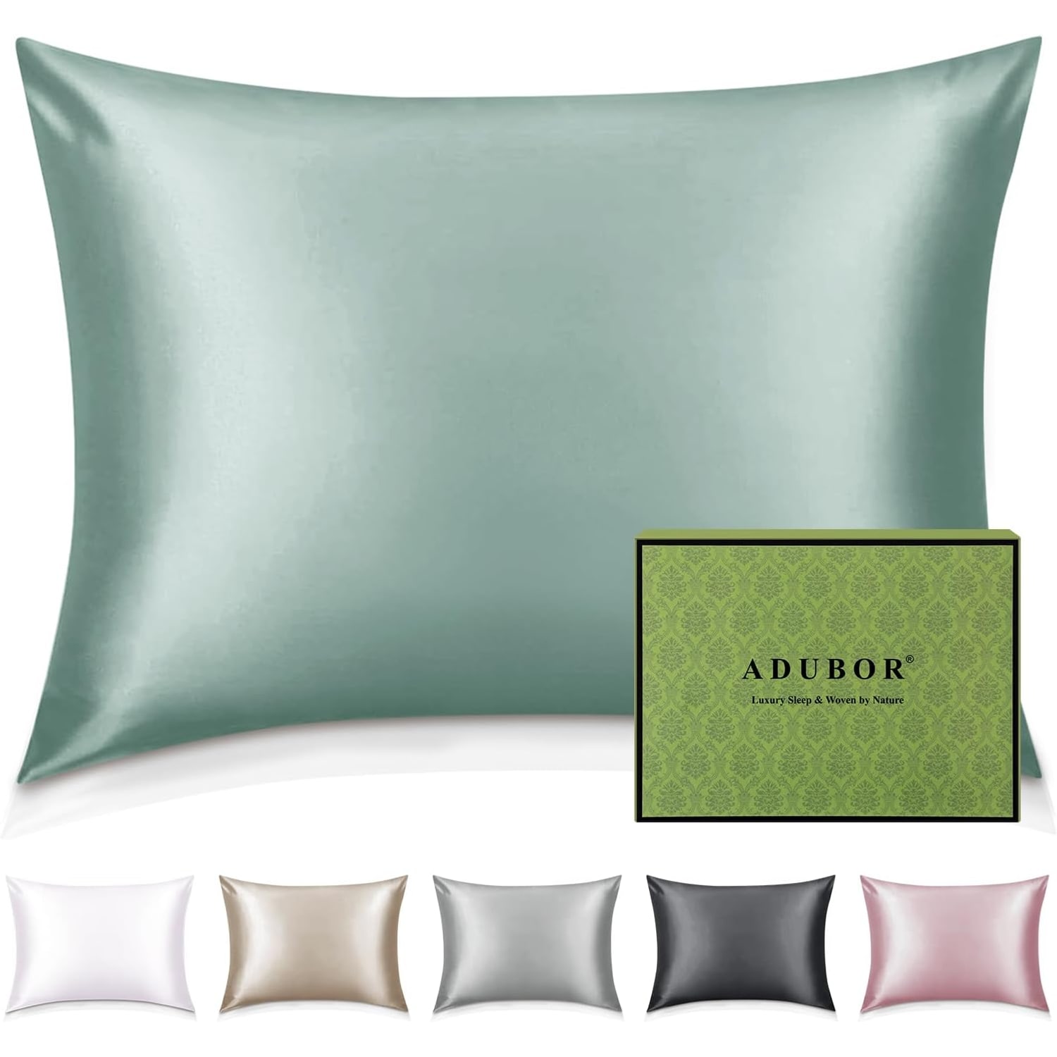 Lake Blue 23 Momme Mulberry Silk Pillowcase 50 x 70 cm