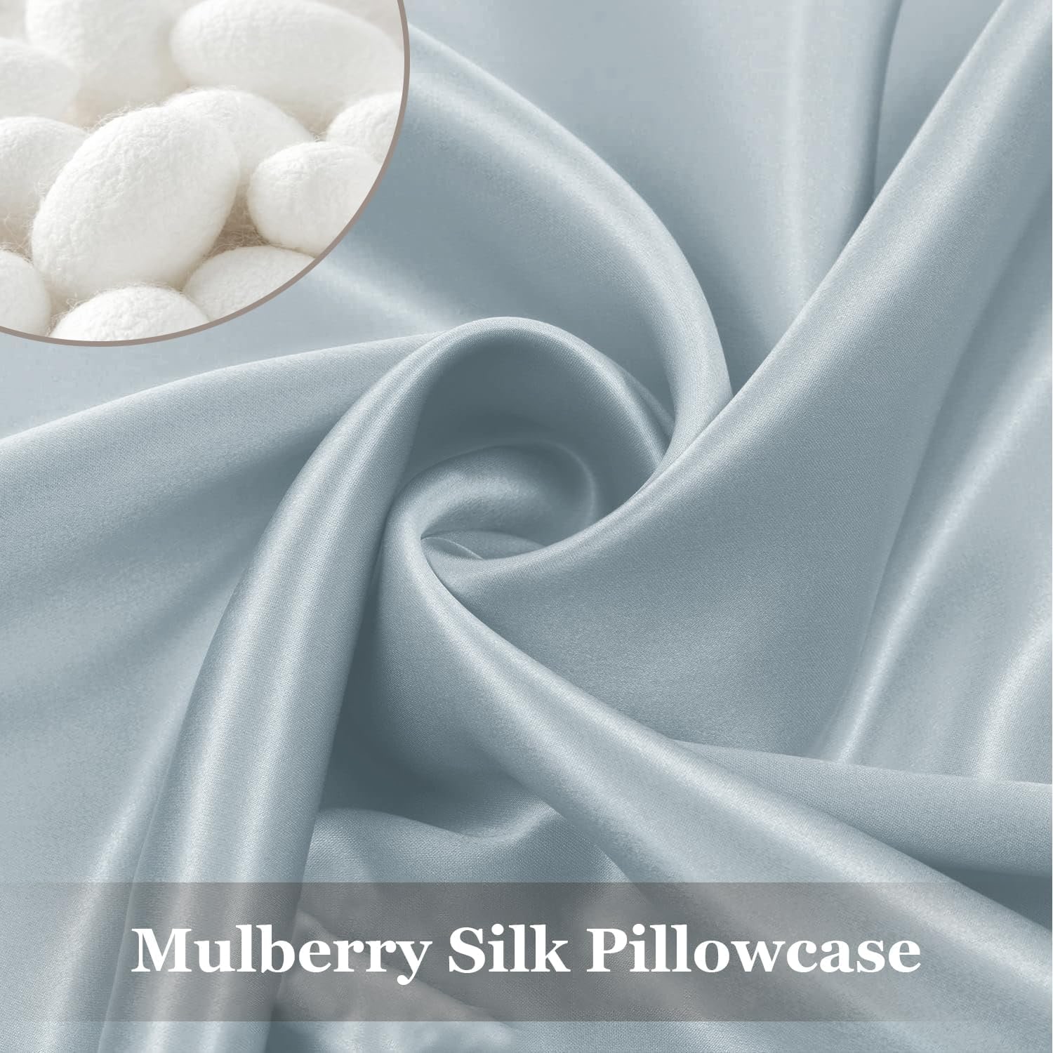 Silver Grey 23 Momme Mulberry Silk Pillowcase 50 x 70 cm