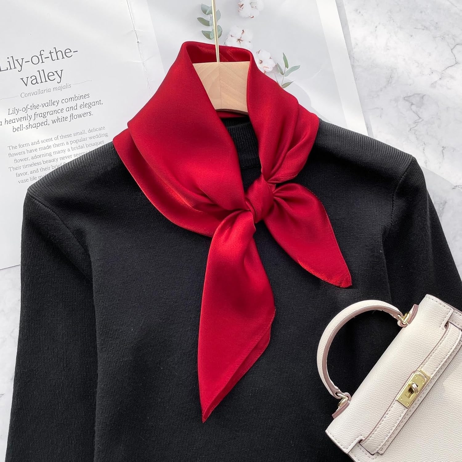 Burgundy Plain Silk Square Scarf 68cm