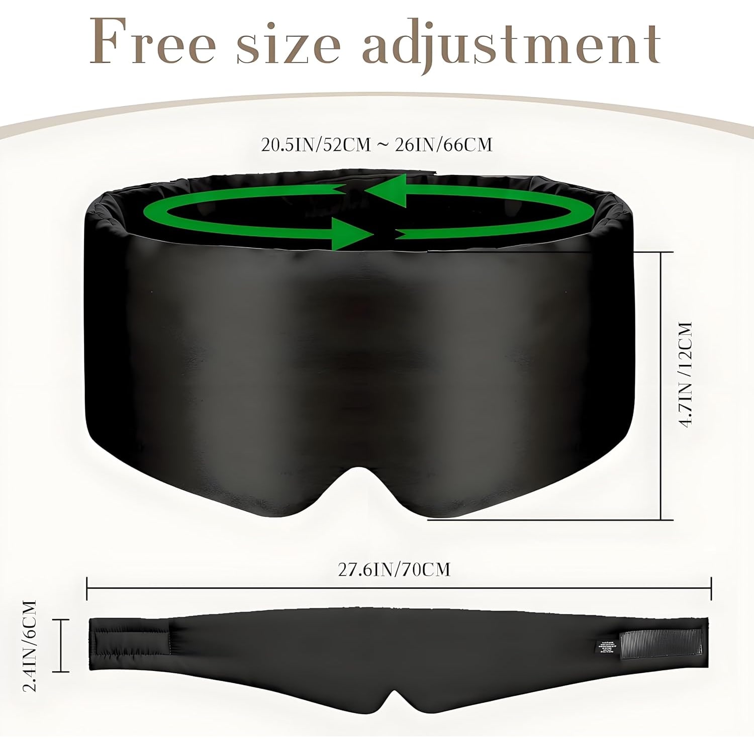 Black 19 Momme Large Silk Sleep Mask