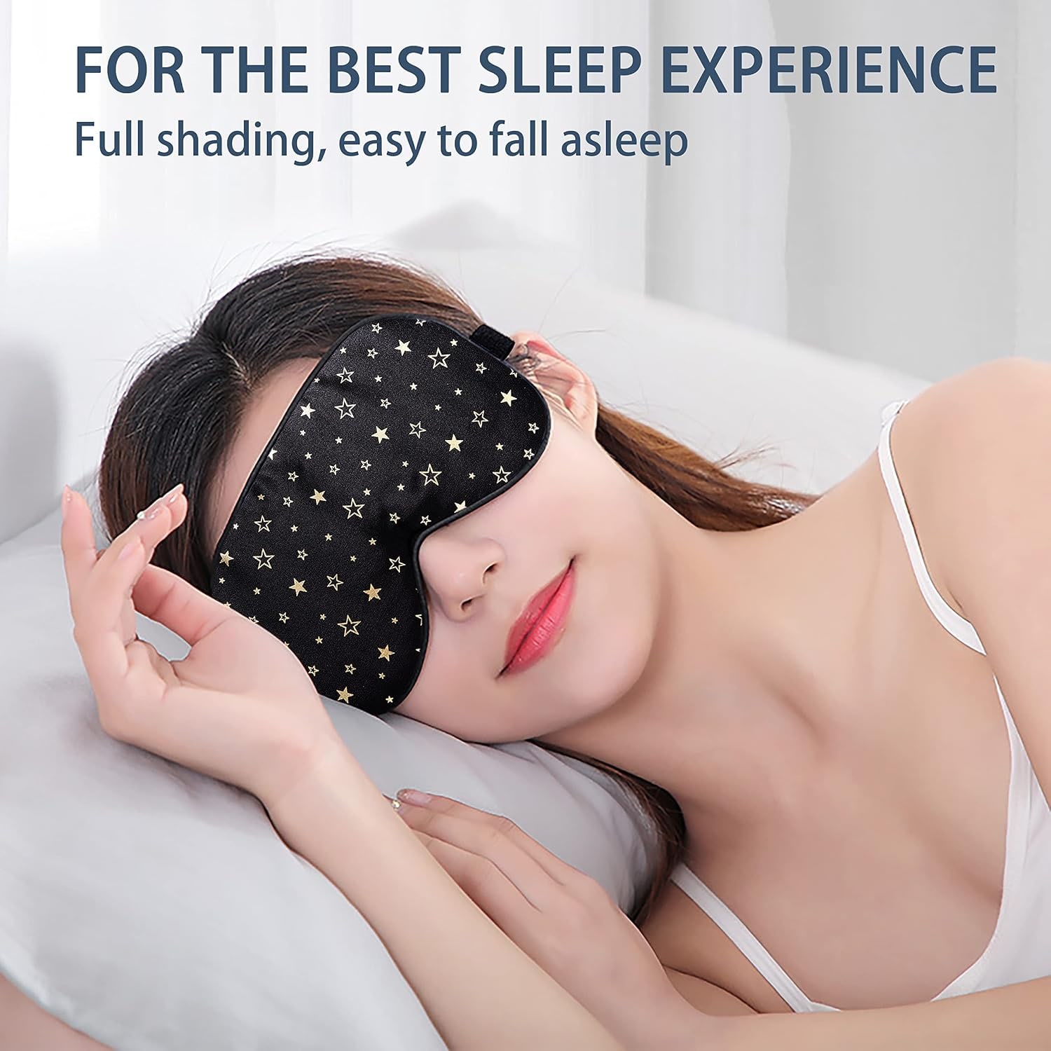Gold Star Print Silk Sleep Mask