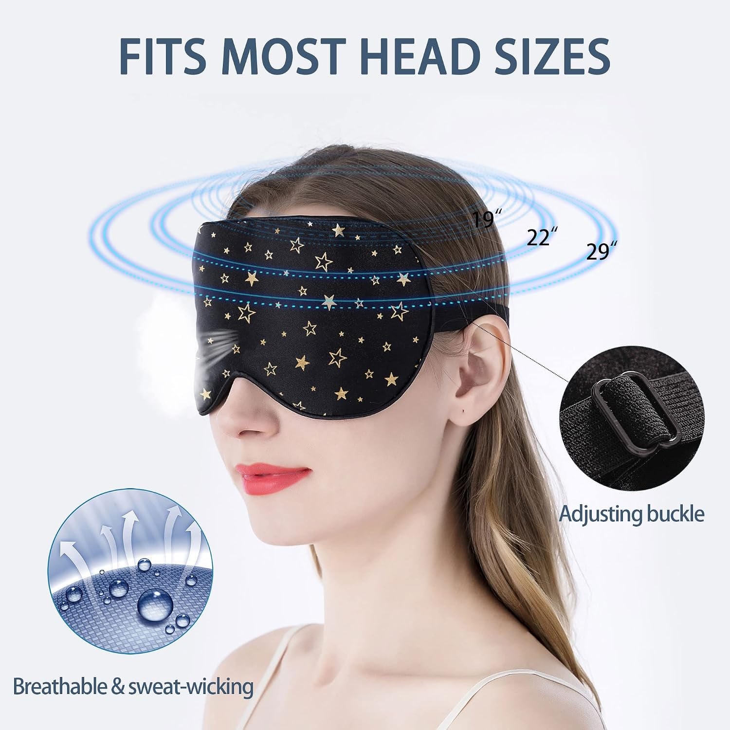 Gold Star Print Silk Sleep Mask