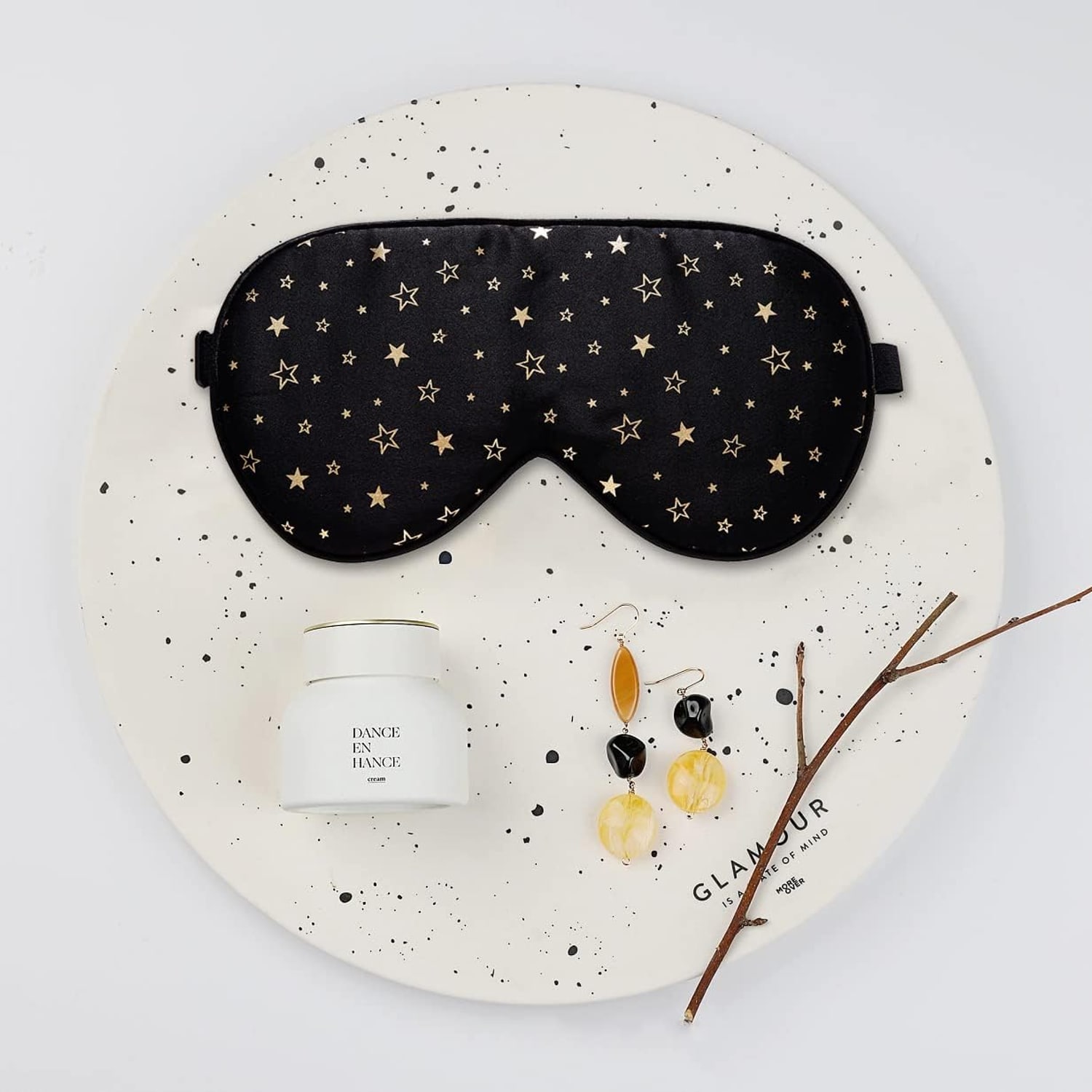 Gold Star Print Silk Sleep Mask