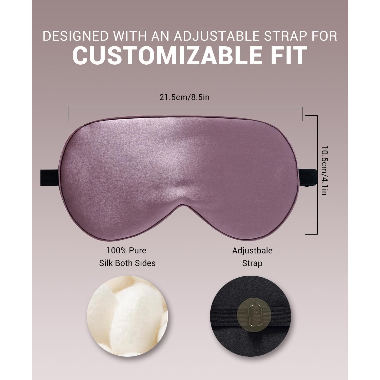 Grey Purple Mulberry Silk Sleep Mask