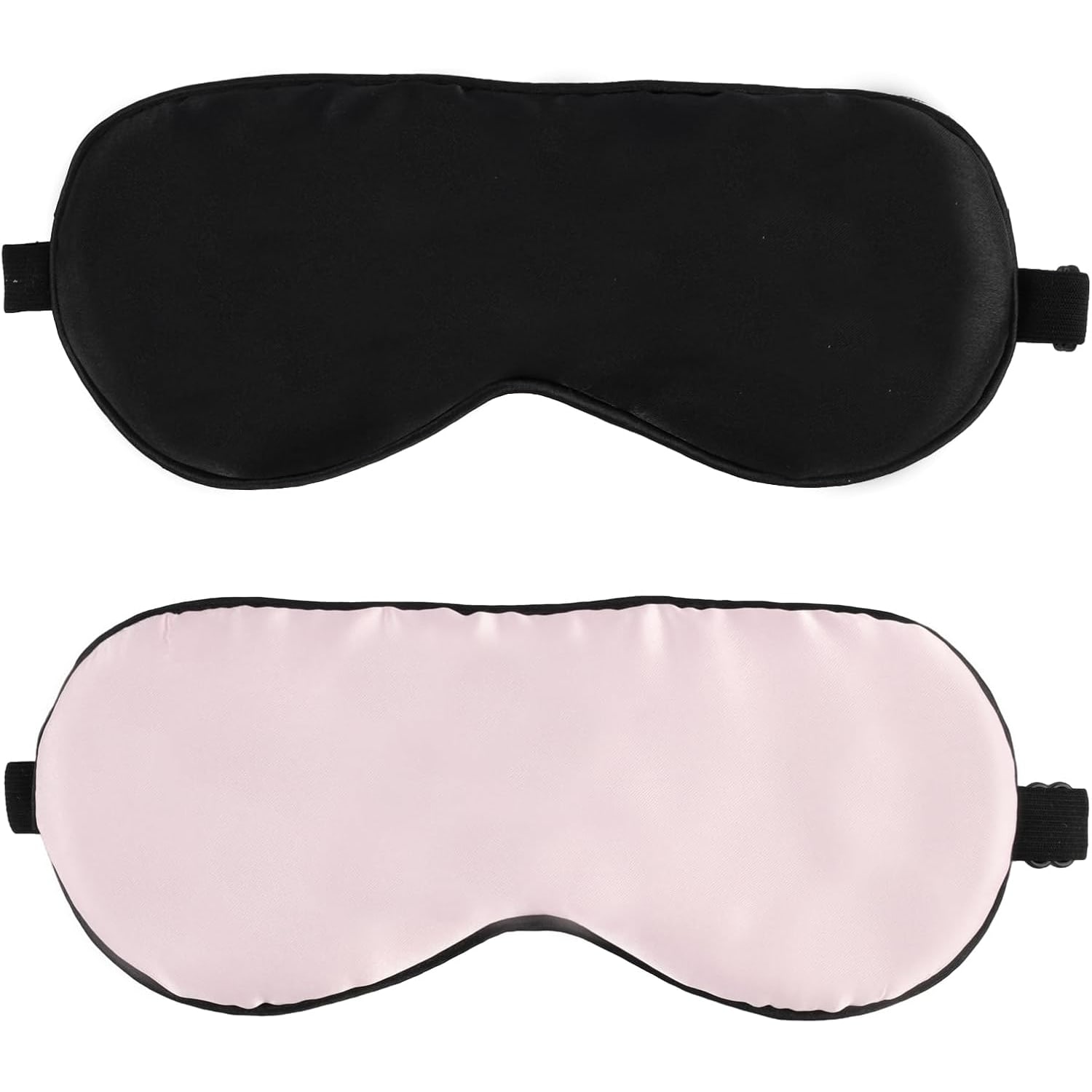 Silk Sleep Masks 2 Pack, Black and Peach Pink