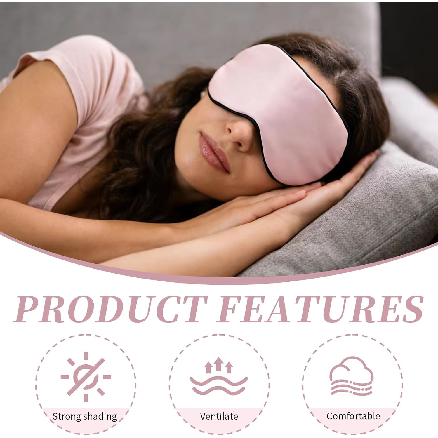 Silk Sleep Masks 2 Pack, Black and Peach Pink